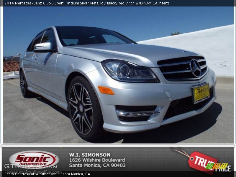 Iridium Silver Metallic / Black/Red Stitch w/DINAMICA Inserts 2014 Mercedes-Benz C 350 Sport