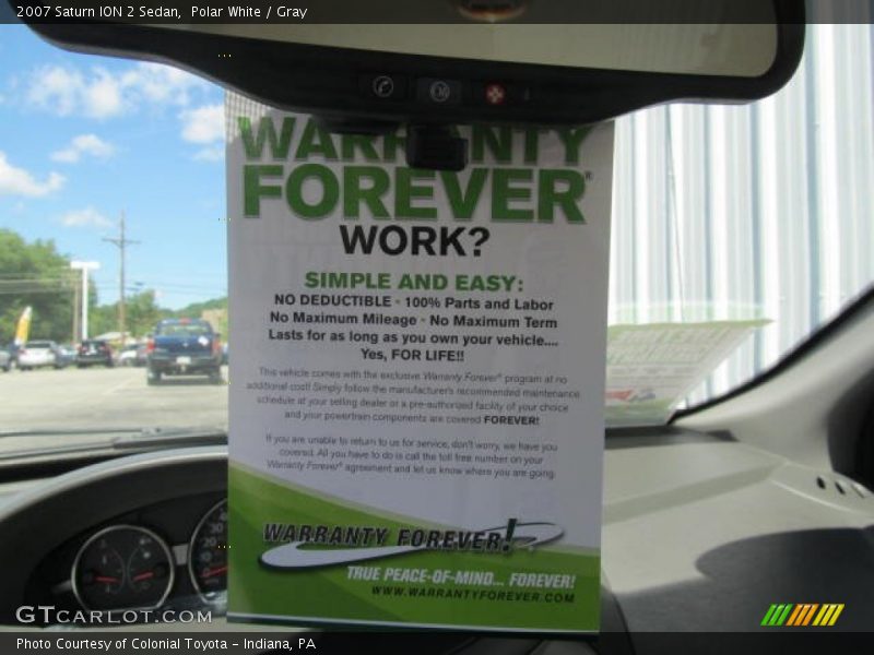 Polar White / Gray 2007 Saturn ION 2 Sedan