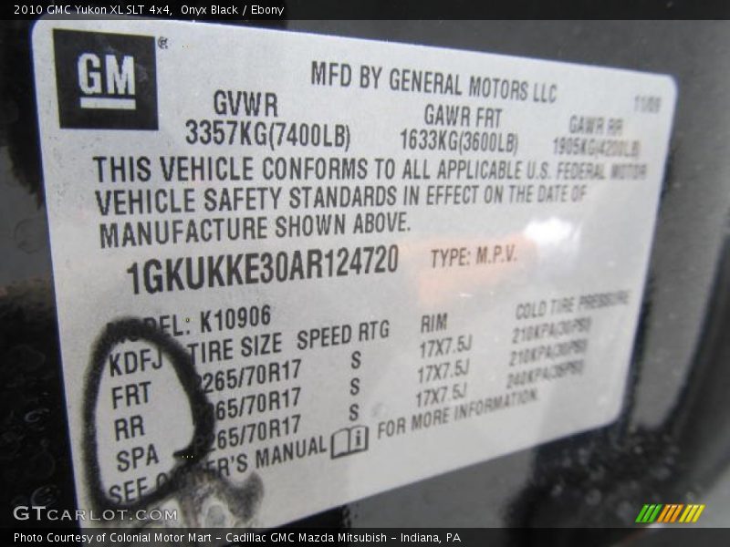 Onyx Black / Ebony 2010 GMC Yukon XL SLT 4x4