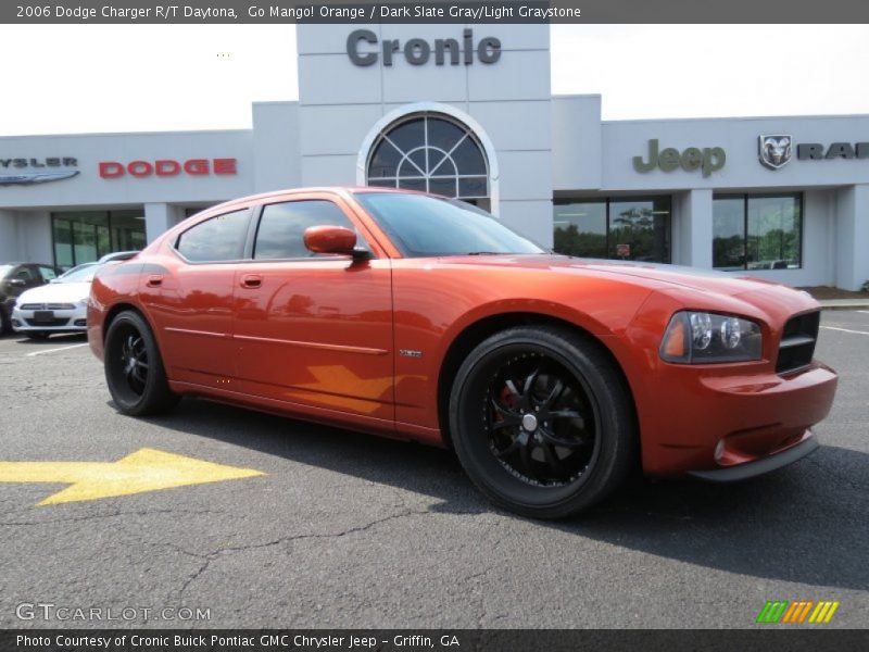 Go Mango! Orange / Dark Slate Gray/Light Graystone 2006 Dodge Charger R/T Daytona