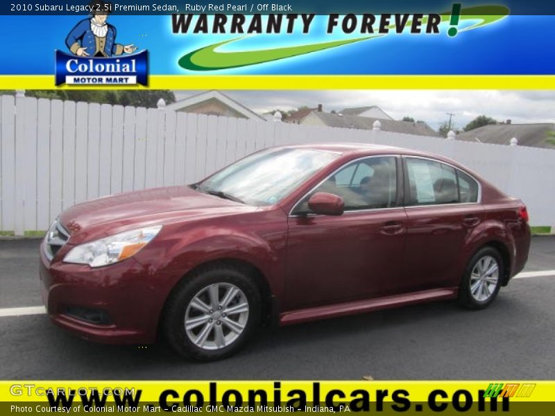 Ruby Red Pearl / Off Black 2010 Subaru Legacy 2.5i Premium Sedan
