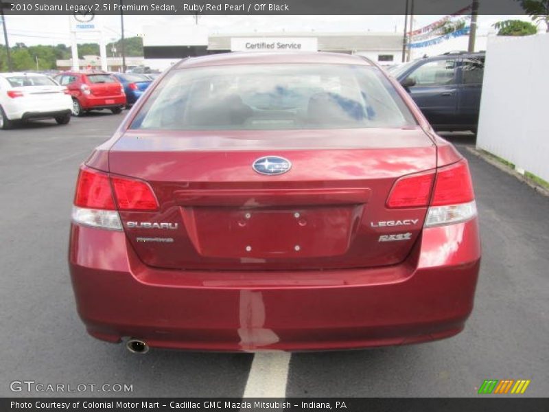 Ruby Red Pearl / Off Black 2010 Subaru Legacy 2.5i Premium Sedan