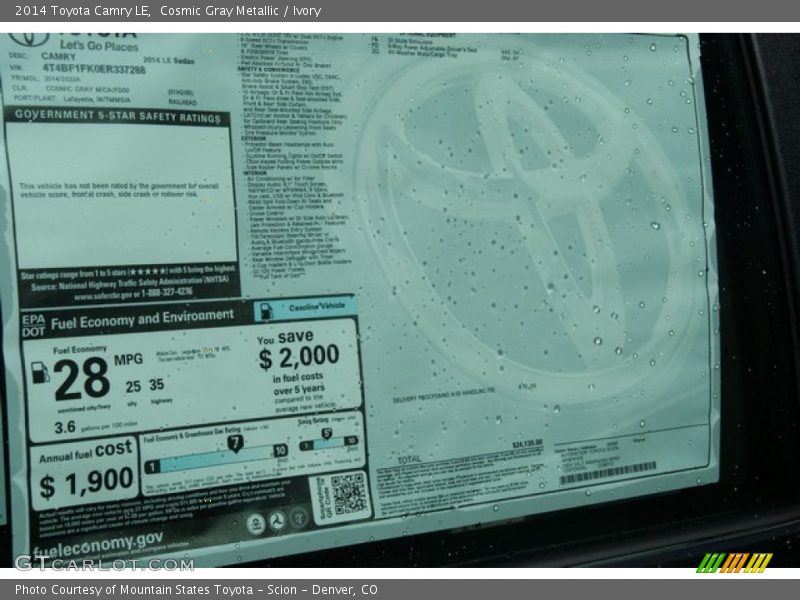 Cosmic Gray Metallic / Ivory 2014 Toyota Camry LE