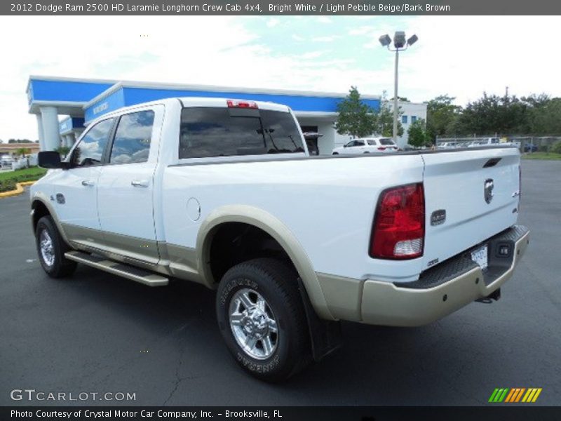 Bright White / Light Pebble Beige/Bark Brown 2012 Dodge Ram 2500 HD Laramie Longhorn Crew Cab 4x4