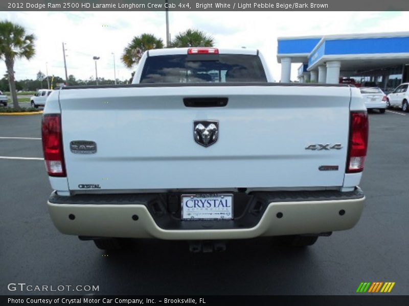 Bright White / Light Pebble Beige/Bark Brown 2012 Dodge Ram 2500 HD Laramie Longhorn Crew Cab 4x4