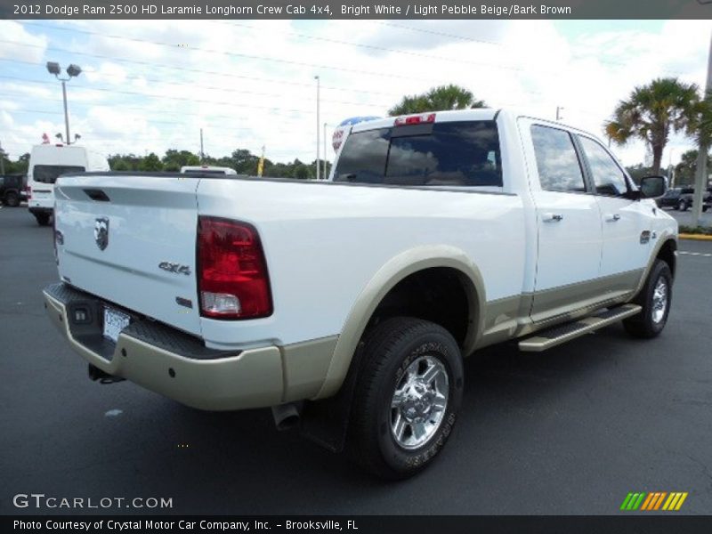 Bright White / Light Pebble Beige/Bark Brown 2012 Dodge Ram 2500 HD Laramie Longhorn Crew Cab 4x4