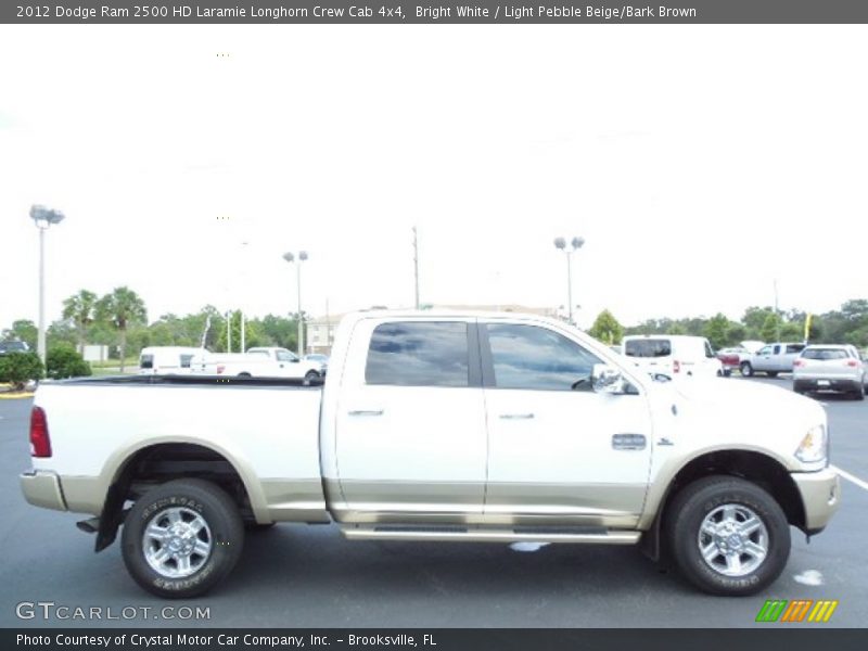 Bright White / Light Pebble Beige/Bark Brown 2012 Dodge Ram 2500 HD Laramie Longhorn Crew Cab 4x4