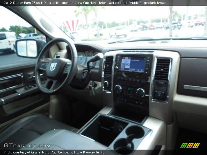 Bright White / Light Pebble Beige/Bark Brown 2012 Dodge Ram 2500 HD Laramie Longhorn Crew Cab 4x4