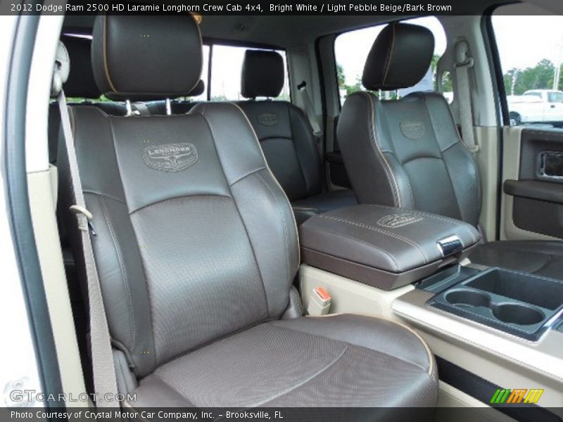 Bright White / Light Pebble Beige/Bark Brown 2012 Dodge Ram 2500 HD Laramie Longhorn Crew Cab 4x4