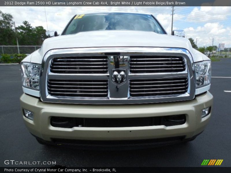 Bright White / Light Pebble Beige/Bark Brown 2012 Dodge Ram 2500 HD Laramie Longhorn Crew Cab 4x4