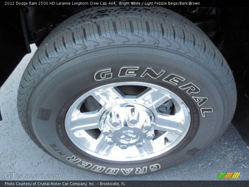Bright White / Light Pebble Beige/Bark Brown 2012 Dodge Ram 2500 HD Laramie Longhorn Crew Cab 4x4