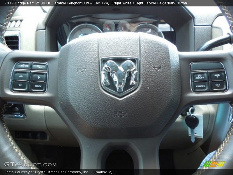 Bright White / Light Pebble Beige/Bark Brown 2012 Dodge Ram 2500 HD Laramie Longhorn Crew Cab 4x4