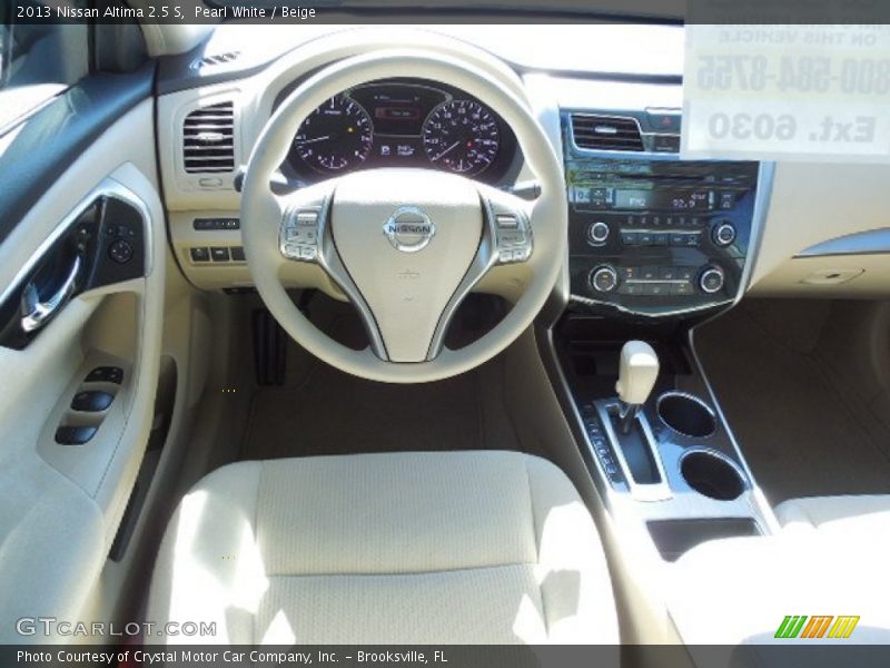 Pearl White / Beige 2013 Nissan Altima 2.5 S