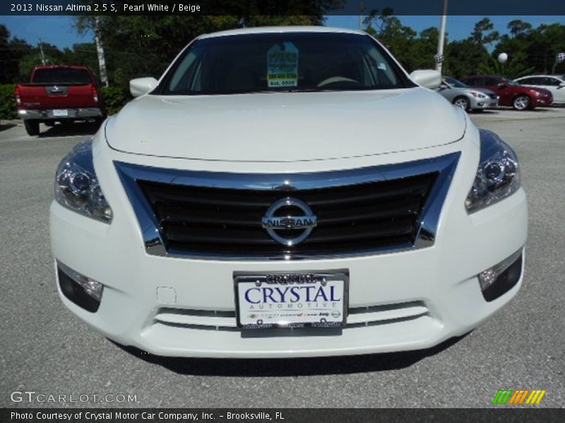 Pearl White / Beige 2013 Nissan Altima 2.5 S