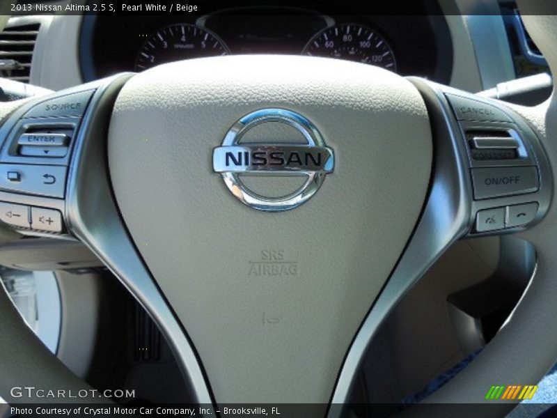 Pearl White / Beige 2013 Nissan Altima 2.5 S