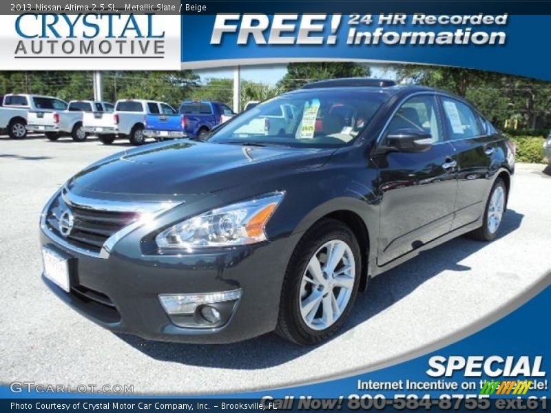 Metallic Slate / Beige 2013 Nissan Altima 2.5 SL