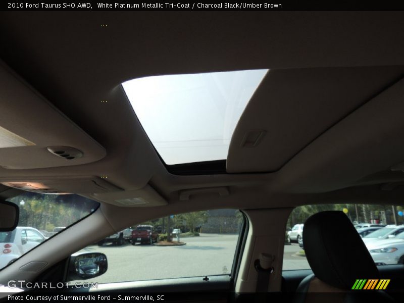 White Platinum Metallic Tri-Coat / Charcoal Black/Umber Brown 2010 Ford Taurus SHO AWD