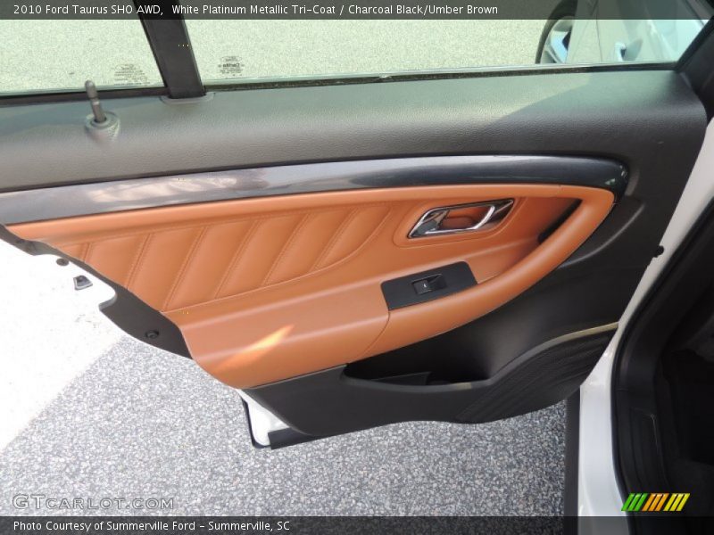White Platinum Metallic Tri-Coat / Charcoal Black/Umber Brown 2010 Ford Taurus SHO AWD