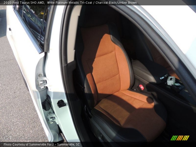 White Platinum Metallic Tri-Coat / Charcoal Black/Umber Brown 2010 Ford Taurus SHO AWD