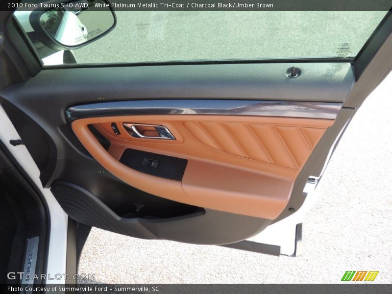 White Platinum Metallic Tri-Coat / Charcoal Black/Umber Brown 2010 Ford Taurus SHO AWD