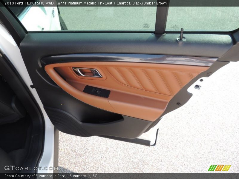 White Platinum Metallic Tri-Coat / Charcoal Black/Umber Brown 2010 Ford Taurus SHO AWD