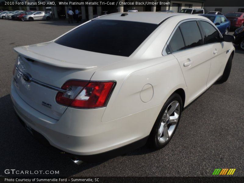White Platinum Metallic Tri-Coat / Charcoal Black/Umber Brown 2010 Ford Taurus SHO AWD