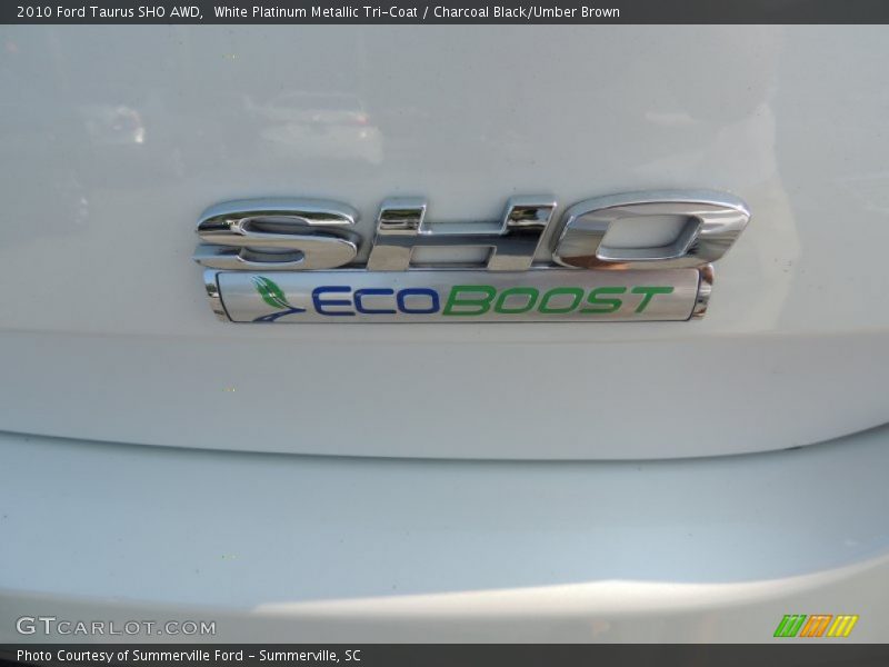 White Platinum Metallic Tri-Coat / Charcoal Black/Umber Brown 2010 Ford Taurus SHO AWD