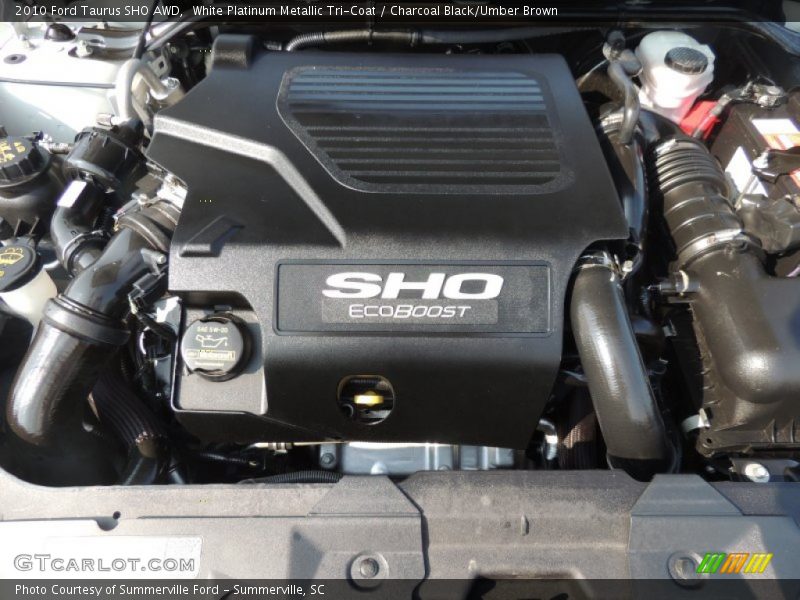 White Platinum Metallic Tri-Coat / Charcoal Black/Umber Brown 2010 Ford Taurus SHO AWD