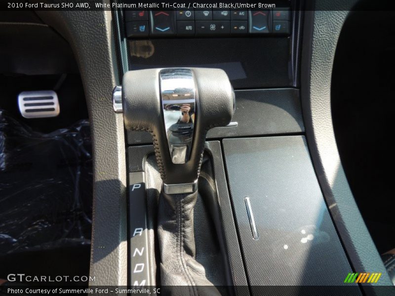 White Platinum Metallic Tri-Coat / Charcoal Black/Umber Brown 2010 Ford Taurus SHO AWD