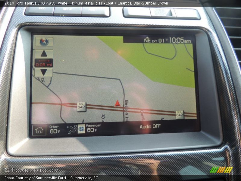 White Platinum Metallic Tri-Coat / Charcoal Black/Umber Brown 2010 Ford Taurus SHO AWD