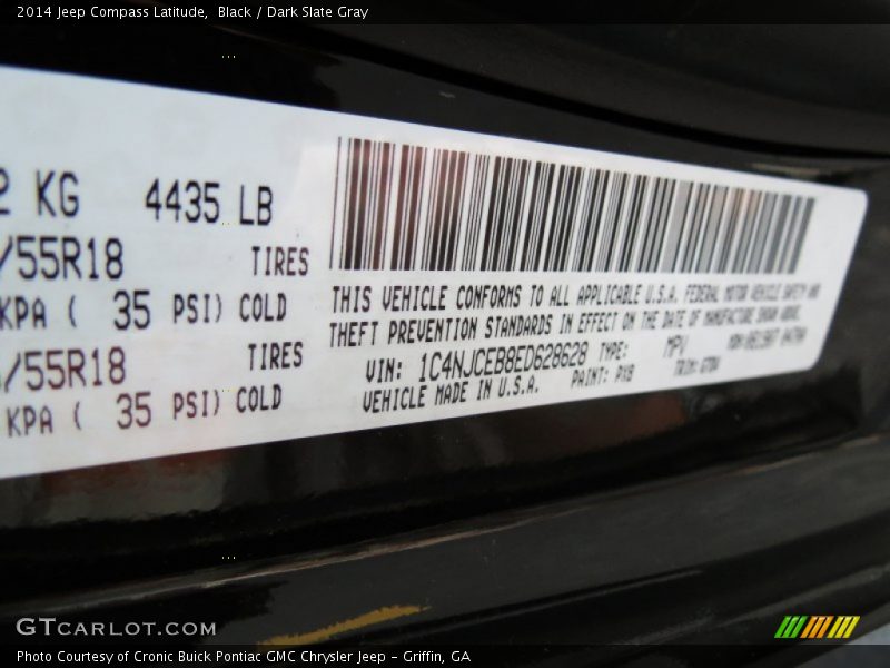 Black / Dark Slate Gray 2014 Jeep Compass Latitude
