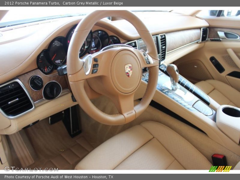 Carbon Grey Metallic / Luxor Beige 2012 Porsche Panamera Turbo