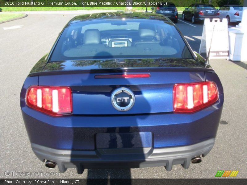 Kona Blue Metallic / Charcoal Black/Grabber Blue 2010 Ford Mustang GT Premium Coupe