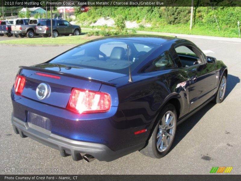 Kona Blue Metallic / Charcoal Black/Grabber Blue 2010 Ford Mustang GT Premium Coupe