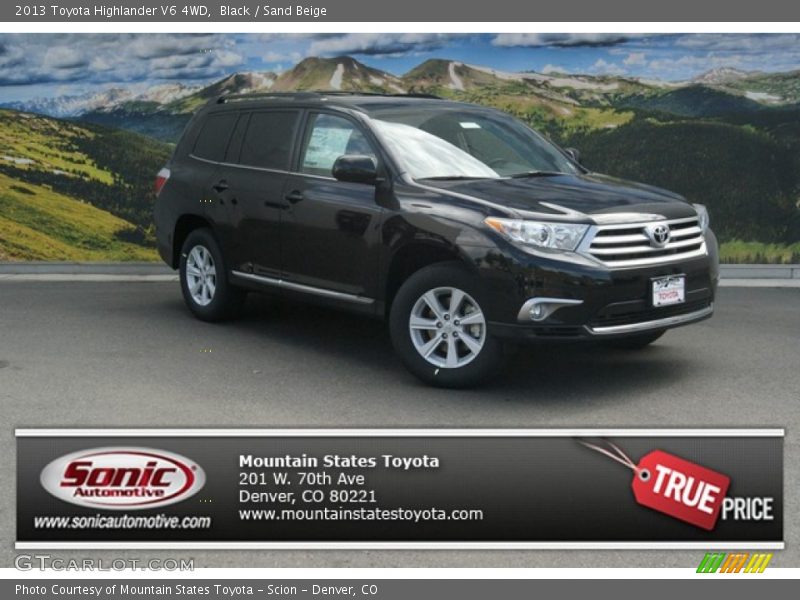 Black / Sand Beige 2013 Toyota Highlander V6 4WD