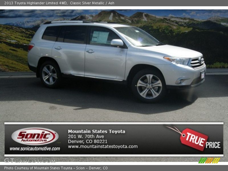 Classic Silver Metallic / Ash 2013 Toyota Highlander Limited 4WD