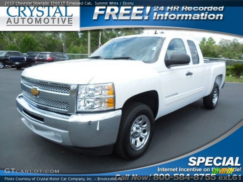 Summit White / Ebony 2013 Chevrolet Silverado 1500 LT Extended Cab
