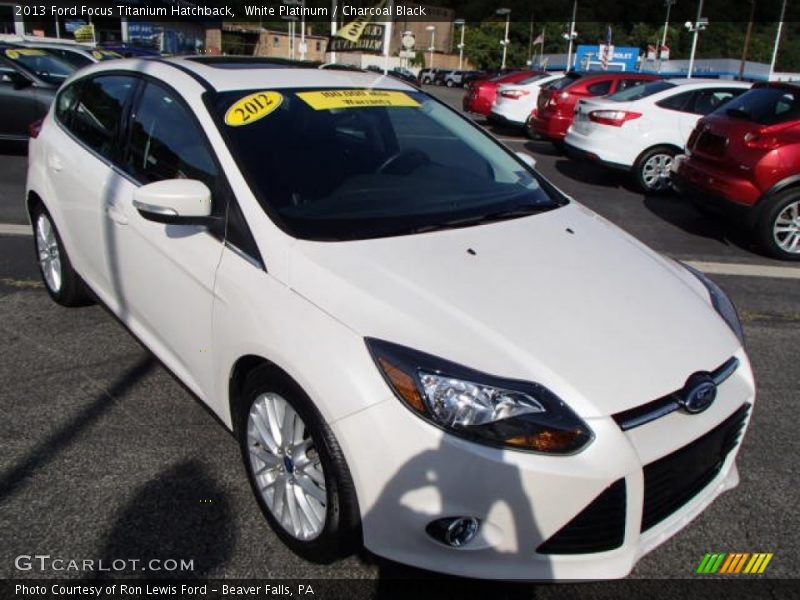 White Platinum / Charcoal Black 2013 Ford Focus Titanium Hatchback