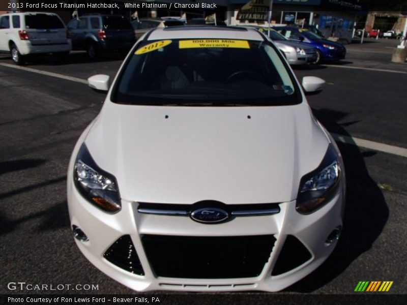 White Platinum / Charcoal Black 2013 Ford Focus Titanium Hatchback