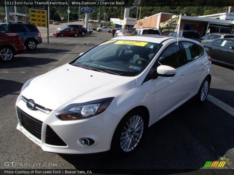 White Platinum / Charcoal Black 2013 Ford Focus Titanium Hatchback