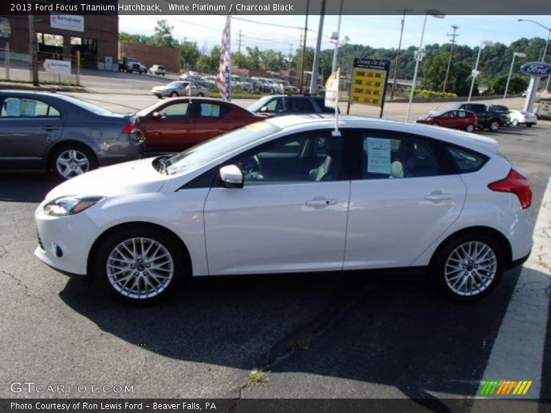 White Platinum / Charcoal Black 2013 Ford Focus Titanium Hatchback