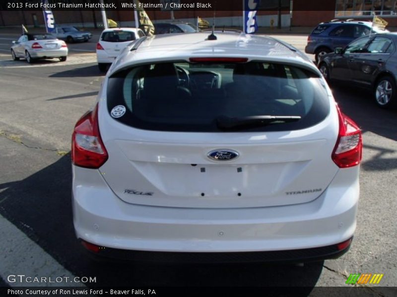White Platinum / Charcoal Black 2013 Ford Focus Titanium Hatchback