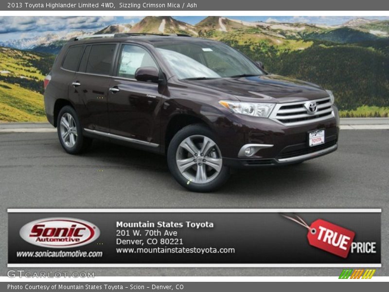 Sizzling Crimson Mica / Ash 2013 Toyota Highlander Limited 4WD
