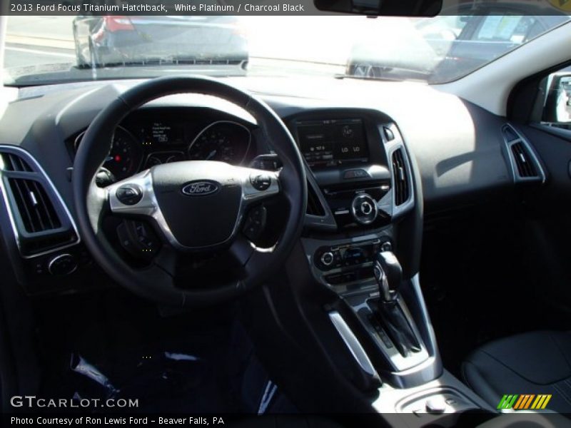 White Platinum / Charcoal Black 2013 Ford Focus Titanium Hatchback