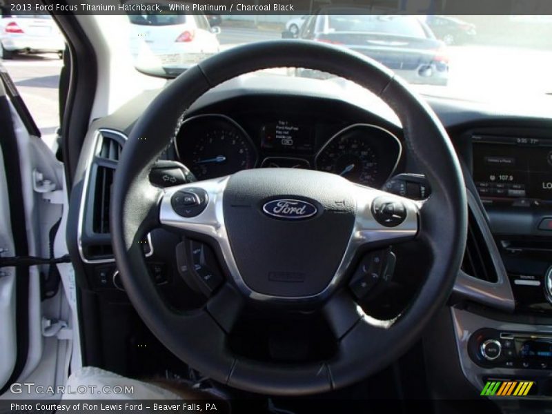 White Platinum / Charcoal Black 2013 Ford Focus Titanium Hatchback