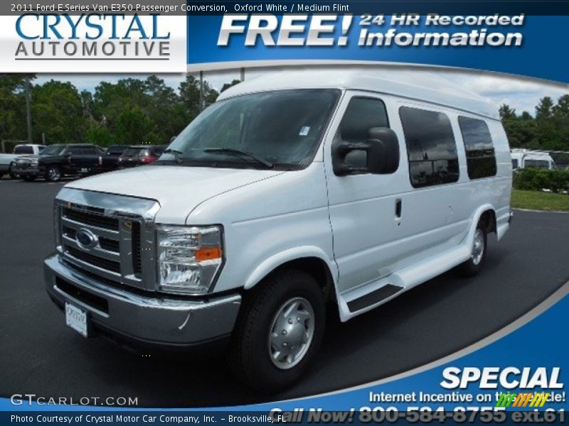 Oxford White / Medium Flint 2011 Ford E Series Van E350 Passenger Conversion