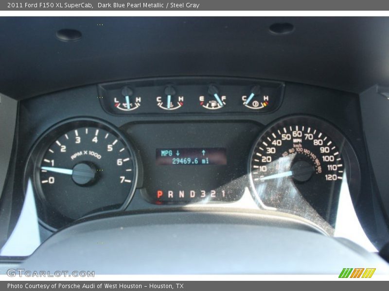 Dark Blue Pearl Metallic / Steel Gray 2011 Ford F150 XL SuperCab