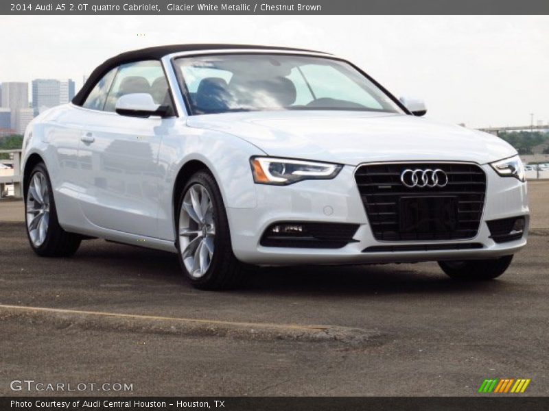 Glacier White Metallic / Chestnut Brown 2014 Audi A5 2.0T quattro Cabriolet