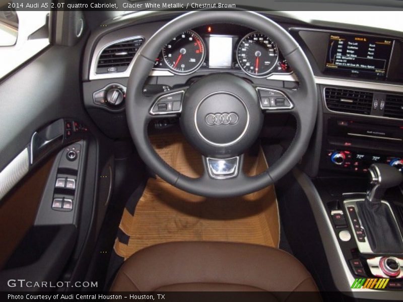 Glacier White Metallic / Chestnut Brown 2014 Audi A5 2.0T quattro Cabriolet