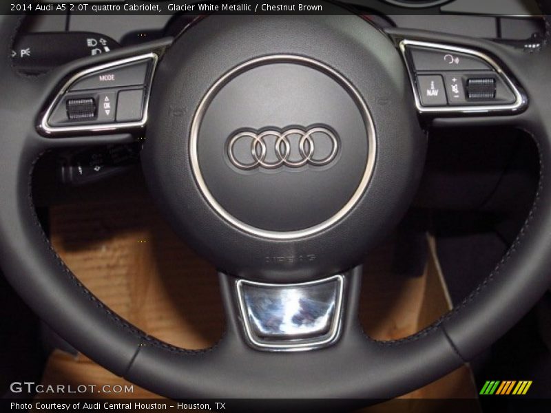 Glacier White Metallic / Chestnut Brown 2014 Audi A5 2.0T quattro Cabriolet